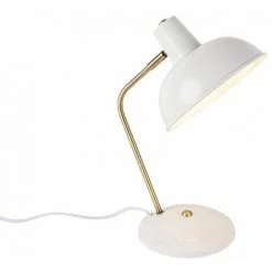QAZQA Milou - Lampe De Bureau Moderne - 1 Lumière - L 260 Mm - Blanc - Moderne - Éclairage Intérieur - Salon I Chambre I Cuisine I Salle à Manger - Blanc