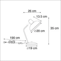 QAZQA Milou - Lampe De Bureau Moderne - 1 Lumière - L 260 Mm - Vert - Moderne - Éclairage Intérieur - Salon I Chambre I Cuisine I Salle à Manger - Vert -Lampe Soldes Boutique 11228301 4