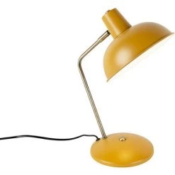 QAZQA Milou - Lampe De Bureau Moderne - 1 Lumière - L 260 Mm - Jaune - Moderne - Éclairage Intérieur - Salon I Chambre I Cuisine I Salle à Manger - Jaune