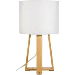 ATMOSPHERA, CRÉATEUR D'INTÉRIEUR Lampe Pied Bois Molu Blanc - Blanc