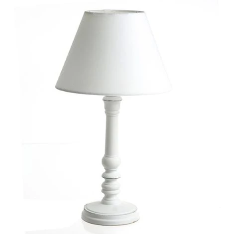 ATMOSPHERA Lampe Bois - H. 36 Cm - Blanc - - Blanc 1 ATMOSPHERA Lampe Bois - H. 36 Cm - Blanc - - Blanc