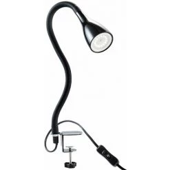B.K.LICHT Lampe De Table à Pince LED Dimmable Lampe De Lecture Flexible Lampe De Chevet Noire 5W