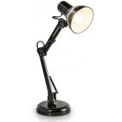 B.K.LICHT Lampe De Bureau LED Lampe De Table Noire Design Retro Métal Orientable & Pivotable