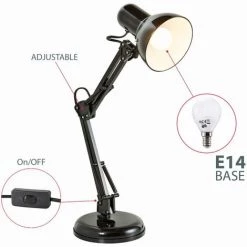 B.K.LICHT Lampe De Bureau LED Lampe De Table Noire Design Retro Métal Orientable & Pivotable 7 B.K.LICHT Lampe De Bureau LED Lampe De Table Noire Design Retro Métal Orientable & Pivotable -Lampe Soldes Boutique 13224077 3
