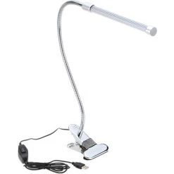 Lixada Bureau LED Clamp USB Lampe De Table Reglable Pince Flexible Gooesneck Lumiere 6W 18LED