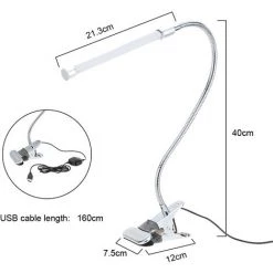 Lixada Bureau LED Clamp USB Lampe De Table Reglable Pince Flexible Gooesneck Lumiere 6W 18LED -Lampe Soldes Boutique 13237901 3