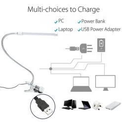 Lixada Bureau LED Clamp USB Lampe De Table Reglable Pince Flexible Gooesneck Lumiere 6W 18LED -Lampe Soldes Boutique 13237901 5