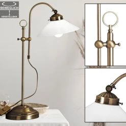 GLOBO Lampe De Table D'écriture Antique Lampe De Lecture éclairage De Bureau En Laiton Antique -Lampe Soldes Boutique 13541628 4