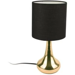 THE HOME DECO FACTORY Lampe De Chevet Design Touch - Diam. 15 X 32 - Noir