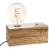Atmosphera - Lampe Socle En Bois Rétro Et Vintage - Beige