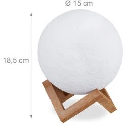 Relaxdays Lampe Lune En 3D, 16 Couleurs, Réglable, Avec Commande à Distance, Avec Pied, Idéal Pour Enfants;éclairage LED,15 Cm, Blanc -Lampe Soldes Boutique 14308194 4