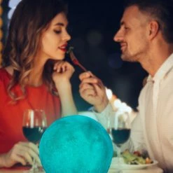 Relaxdays Lampe Lune En 3D, 16 Couleurs, Réglable, Avec Commande à Distance, Avec Pied, Idéal Pour Enfants;éclairage LED,15 Cm, Blanc -Lampe Soldes Boutique 14308194 5