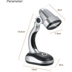 ASUPERMALL Lampe De Bureau A 12 Del, Fonctionnement A Piles Aa *, Angle D'eclairage Reglable -Lampe Soldes Boutique 15278681 4