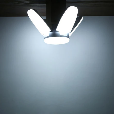 ASUPERMALL Lampe De Garage Pliable, Avec Culot De Lampe E27, Blanc Froid, 60W 85-265V 6000-6500K 2 ASUPERMALL Lampe De Garage Pliable, Avec Culot De Lampe E27, Blanc Froid, 60W 85-265V 6000-6500K – Image 2