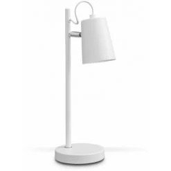 B.K.LICHT Lampe De Table LED Blanche Lampe De Lecture Lampe De Bureau Lampe D'appoint Orientable Pivotant