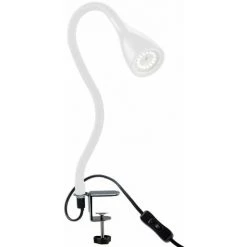 B.K.LICHT Lampe De Lecture LED / Luminaire De Chevet à Pince Blanche Dimmable Lampe De Table Lampe De Bureau