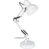 Relaxdays Lampe Bureau Retro, Bras Articulé Flexible,Veilleuse Lecture Bureau, Métal, E27, HlP: 50x27x15 Cm,blanche