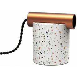 XANLITE - Lampe à Poser ÉCLIPSE En Terrazzo & Métal Cuivré, Culot E27 - XDLAPECLIPTRZO