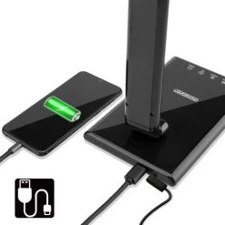 Monzana Lampe De Bureau LED Avec Port De Charge USB 7 Niveaux 12 W Noir -Lampe Soldes Boutique 18474161 3