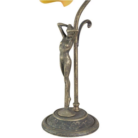 BISCOTTINI Lampe De Table Style Art Nouveau En Fonte De Laiton Vieilli L25XPR12XH45 Cm Made In Italy 3 BISCOTTINI Lampe De Table Style Art Nouveau En Fonte De Laiton Vieilli L25XPR12XH45 Cm Made In Italy – Image 3