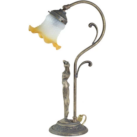 BISCOTTINI Lampe De Table Style Art Nouveau En Fonte De Laiton Vieilli L25XPR12XH45 Cm Made In Italy 4 BISCOTTINI Lampe De Table Style Art Nouveau En Fonte De Laiton Vieilli L25XPR12XH45 Cm Made In Italy – Image 4