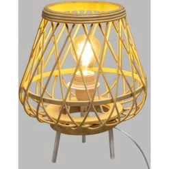 ATMOSPHERA Lampe à Poser En Bambou Ritual - Diam 25 X 31 - Beige -Lampe Soldes Boutique 18610845 3