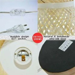 BARCELONA LED Lampe De Table En Rotin "VIMET" -Lampe Soldes Boutique 18778468 4