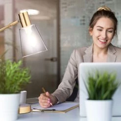 Relaxdays Lampe De Bureau, Lampadaire De Table Réglable, Abat-jour En Verre, Fer, E27, 40 W;HlP: 52,5 X 13 X 30 Cm,dorée 7 Relaxdays Lampe De Bureau, Lampadaire De Table Réglable, Abat-jour En Verre, Fer, E27, 40 W;HlP: 52,5 X 13 X 30 Cm,dorée -Lampe Soldes Boutique 19169103 3