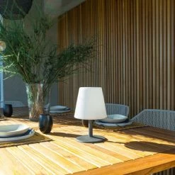 LUMISKY Lot De 4 Lampe De Table Sans Fil Pied En Acier Gris LED Blanc Chaud/blanc Dimmable STANDY MINI Rock H25cm -Lampe Soldes Boutique 19649003 3