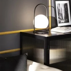 LEDKIA Lampe à Poser LED Portative Extérieure Métal 2.5W Mkono Avec Batterie Rechargeable USB Noir -Lampe Soldes Boutique 19954315 3