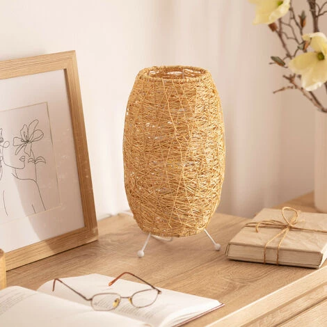 LEDKIA Lampe à Poser Rotin Yumurta Marron - Marron 2 LEDKIA Lampe à Poser Rotin Yumurta Marron - Marron – Image 2