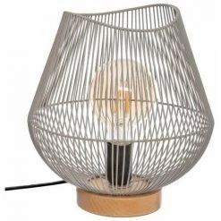ATMOSPHERA Lampe A Poser En Métal Filaire - E27 - 40 W - H. 28 Cm - Gris