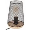 ATMOSPHERA Lampe En Métal Et Bois - H. 23 Cm - Noir