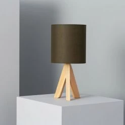 LEDKIA Lampe à Poser Bois Kanuni Olive - Olive