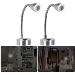 MAXI 2 X 12V Lampe De Lecture, Liseuse Commuté Individuellement Tête Réglable Pour VR Camping-car Pour Livre-jaune 3500K