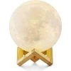 BARES Lampe Lune 3D, Veilleuse LED Lampe Luna Tactile 3 Couleurs, 15cm/5,9inch Diamètre, USB Rechargeable Veilleuse Lune Pour Chambre Salon Café Cadeau Anniversaire Noël [Classe énergétique A++]