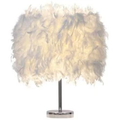 STOEX Lampe De Table Plume Blanche Moderne Lampe De Bureau Chambre Enfants Chambre