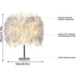 STOEX Lampe De Table Plume Blanche Moderne Lampe De Bureau Chambre Enfants Chambre -Lampe Soldes Boutique 24019549 4