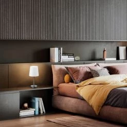 B.K.Licht Lampe De Table Design Moderne, Tissu Blanc, Pied Métal Nickel Mat, Pour Ampoule LED E14, IP20 -Lampe Soldes Boutique 24113966 4