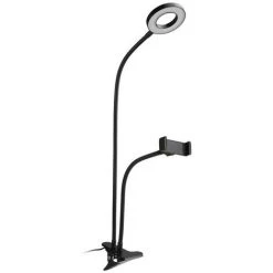 ASUPERMALL Selfie Light Ring Avec Support De Telephone Portable Support Pour Diffusion En Direct / Maquillage Eclairage Led Camera 3-Lumiere Mode Avec Des Bras Flexibles, Noir