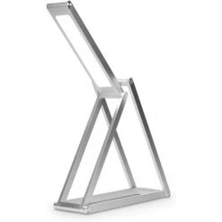 LANGRAY Lampe De Table LED En Aluminium Pliable - Table De Chevet à Batterie Lampe De Lecture Dimmable Cable De Chargement Micro USB - Lampe De Bureau à Batterie Lampe Pliante En Argent [classe énergétique A +] -Lampe Soldes Boutique 24397239 5