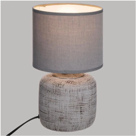 Atmosphera - Lampe En Céramique Grise H 26,5 Cm - Gris 2 Atmosphera - Lampe En Céramique Grise H 26,5 Cm - Gris – Image 2