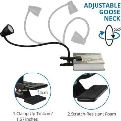 BARES Lampe De Lecture à 14 LED - 3 Niveaux De Température De Couleur, 10 Niveaux De Luminosité, Arrêt Automatique & Fonction De Mémoire, Protection Des Yeux Lampe De Lit (sans Adaptateur) [Classe énergétique A+] -Lampe Soldes Boutique 24734415 4