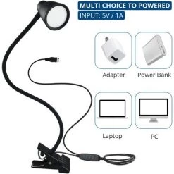 BARES Lampe De Lecture à 14 LED - 3 Niveaux De Température De Couleur, 10 Niveaux De Luminosité, Arrêt Automatique & Fonction De Mémoire, Protection Des Yeux Lampe De Lit (sans Adaptateur) [Classe énergétique A+] -Lampe Soldes Boutique 24734415 5