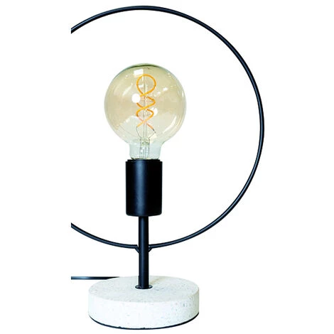INTEMPORA Lampe De Table Industrielle Pied Terrazzo Abat-Jour Cercle Noir H35CM - NOIR/TERRAZZO 2 INTEMPORA Lampe De Table Industrielle Pied Terrazzo Abat-Jour Cercle Noir H35CM - NOIR/TERRAZZO – Image 2