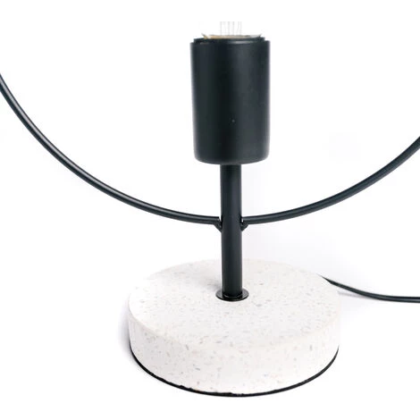 INTEMPORA Lampe De Table Industrielle Pied Terrazzo Abat-Jour Cercle Noir H35CM - NOIR/TERRAZZO 3 INTEMPORA Lampe De Table Industrielle Pied Terrazzo Abat-Jour Cercle Noir H35CM - NOIR/TERRAZZO – Image 3