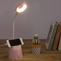 BARES Lampe De Bureau, Lampe De Bureau Led Dimmable, Lampe De Table Pour Protéger Les Yeux Des Enfants Avec 3 Modes D'éclairage (rose)