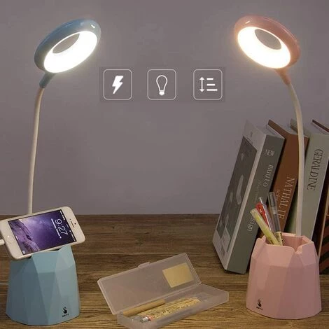 BARES Lampe De Bureau, Lampe De Bureau Led Dimmable, Lampe De Table Pour Protéger Les Yeux Des Enfants Avec 3 Modes D'éclairage (rose) 3 BARES Lampe De Bureau, Lampe De Bureau Led Dimmable, Lampe De Table Pour Protéger Les Yeux Des Enfants Avec 3 Modes D'éclairage (rose) – Image 3