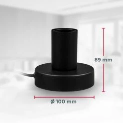 B.K.LICHT Lampe à Poser Rétro Lampe De Lecture Métal Noir Mat Douille E27 Câble Avec Interrupteur Lampe De Chevet Vintage Ø10cm -Lampe Soldes Boutique 25966801 5