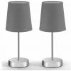MONZANA 2x Lampes De Chevet Avec Abat-jour Anthracite Lampe De Table Bureau Moderne Maison Déco Intérieur Hauteur 32 Cm